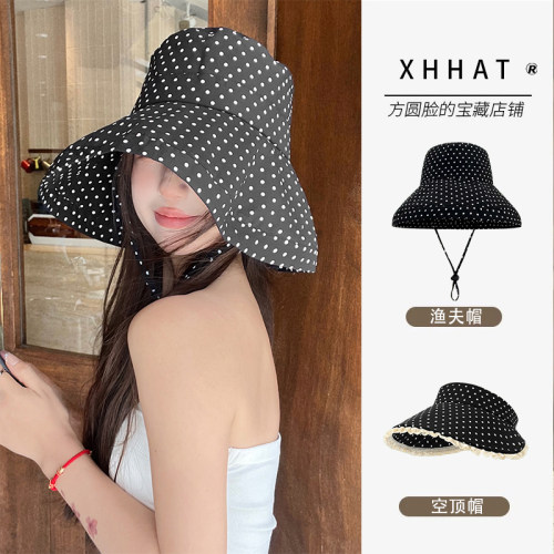 渔夫帽女春夏新款波点复古百搭