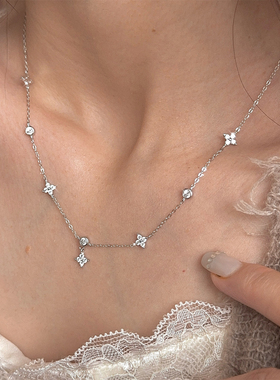 精致百搭项链925纯银四叶草