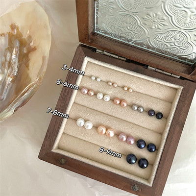 925纯银珍珠耳钉天然简约