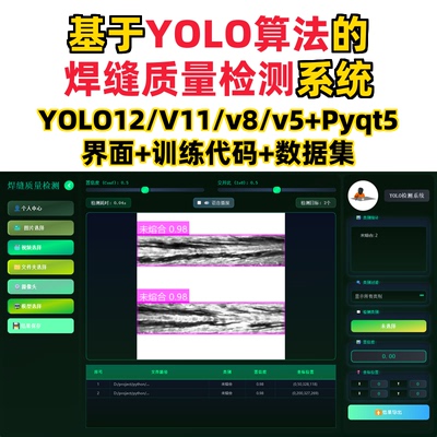 基于深度学习的焊缝质量检测系统(YOLOv12/v11/v8/v5+数据集)