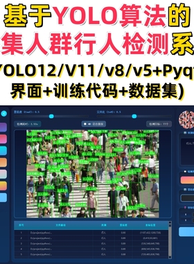 基于深度学习的密集人群行人检测(YOLOv12/v11/v8/v5模型+数据集)