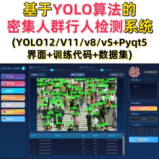 基于深度学习的密集人群行人检测(YOLOv12/v11/v8/v5模型+数据集)