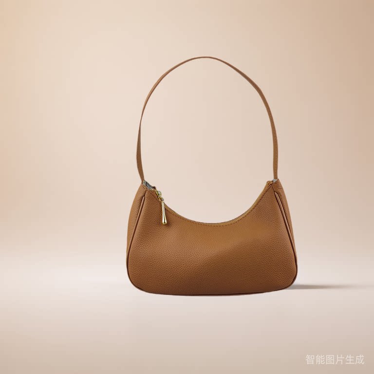时尚休闲真皮腋下月亮包街头潮流新款头层牛皮单肩手提百搭挎包包