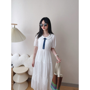 女童白色连衣裙 2025夏季新款初高中生美毕业典裙学院风连衣裙子