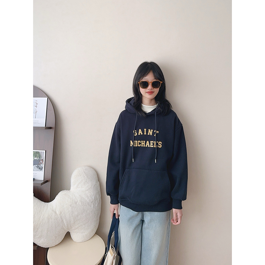 女童加厚连帽卫衣2025秋冬新款初高中生休闲加厚字母连帽卫衣上衣