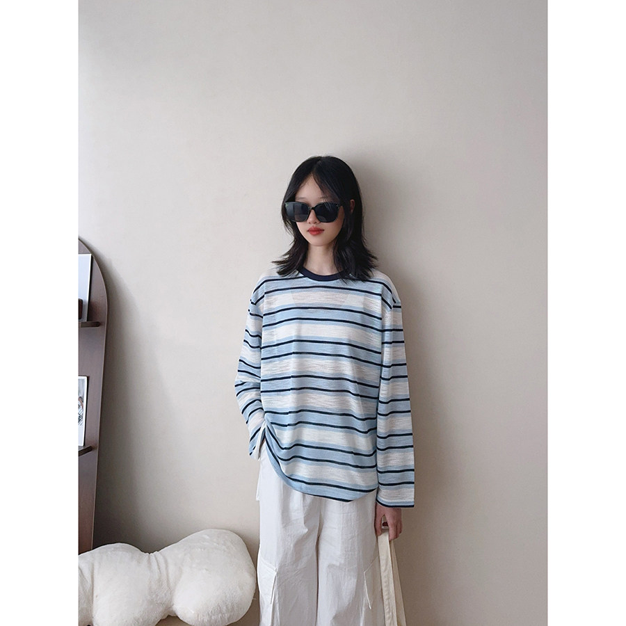女童防晒衣条纹长袖条纹T图片