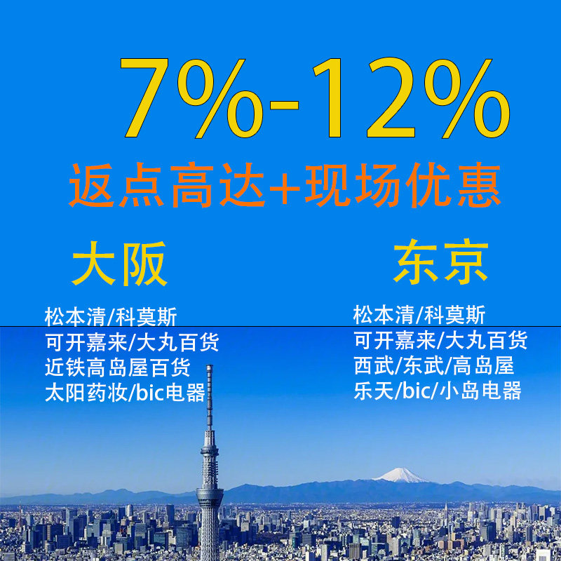 日本高岛屋乐天东武百货松本清返点东京大阪京都名古屋购物券优惠