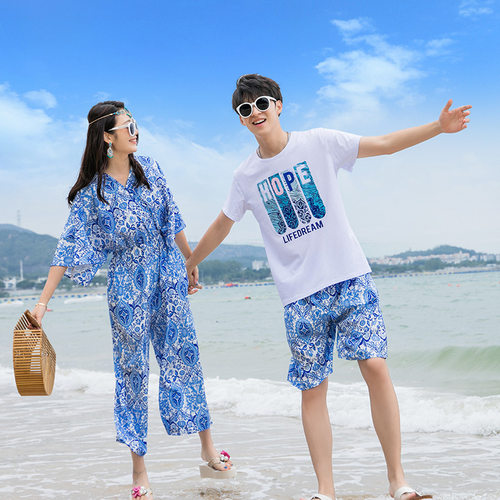 情侣装夏装2024新款三亚旅行穿搭海边度假显瘦沙滩裙女连衣裙超仙