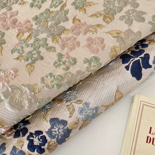 布亦 新款清新中式复古浮雕花布料手工diy沙发抱枕服装连衣裙桌布