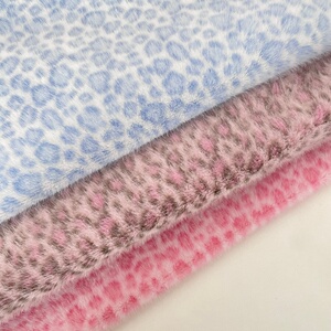 布亦 新款时尚复古毛茸茸豹纹布料手工diy沙发抱枕服装连衣裙高级