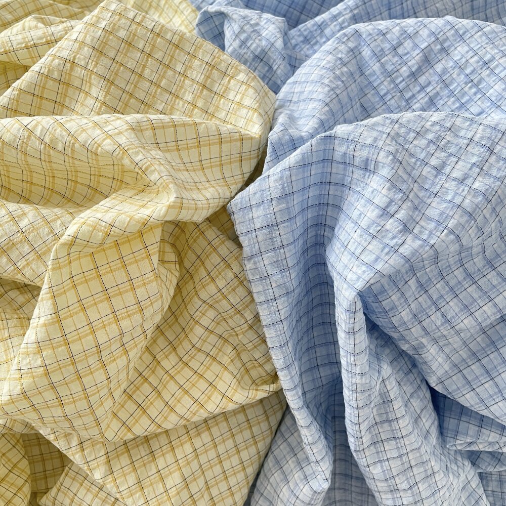 布亦小清新韩系格纹布料连衣裙服装桌布衬衫抱枕窗帘手工diy小众