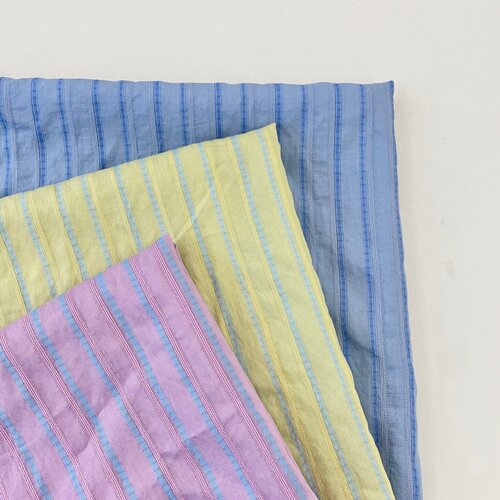 布亦 新款色织条纹撞色布料服装连衣裙桌布抱枕手工diy小众ins