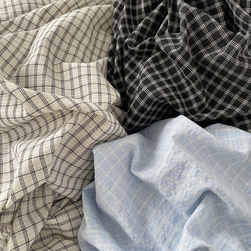 布亦新款条纹格布料ins风小清新连衣裙衣服抱枕桌布手工diy布料