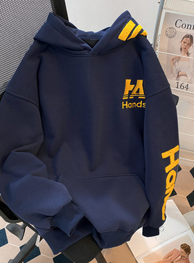 ZM.Z2026新款春上新国潮加厚字母刺绣卫衣连帽衫宽松运动休闲情侣