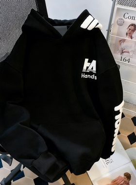 ZM.Z2026新款春上新国潮加厚字母刺绣卫衣连帽衫宽松运动休闲男女