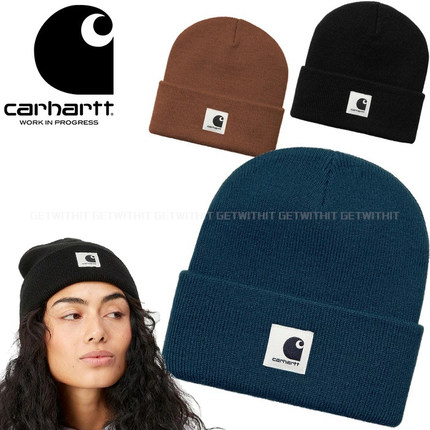 正品Carhartt WIP卡哈特经典黑白LOGO冷帽冬帽子包头毛线男女情侣
