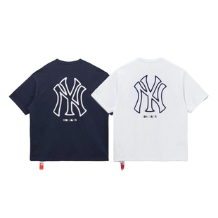 MLB纽亦华纽约洋基队NY霓虹LOGO系列圆领短袖 男女T恤 Era New