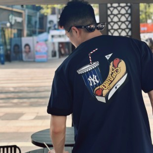 T恤男女同款 New MLB纽约NY洋基队热狗饮料零食印花圆领短袖 Era