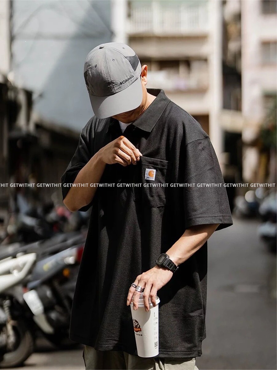 carhartt k570卡哈特polo衫经典工装日系口袋翻领短袖男女同款t恤