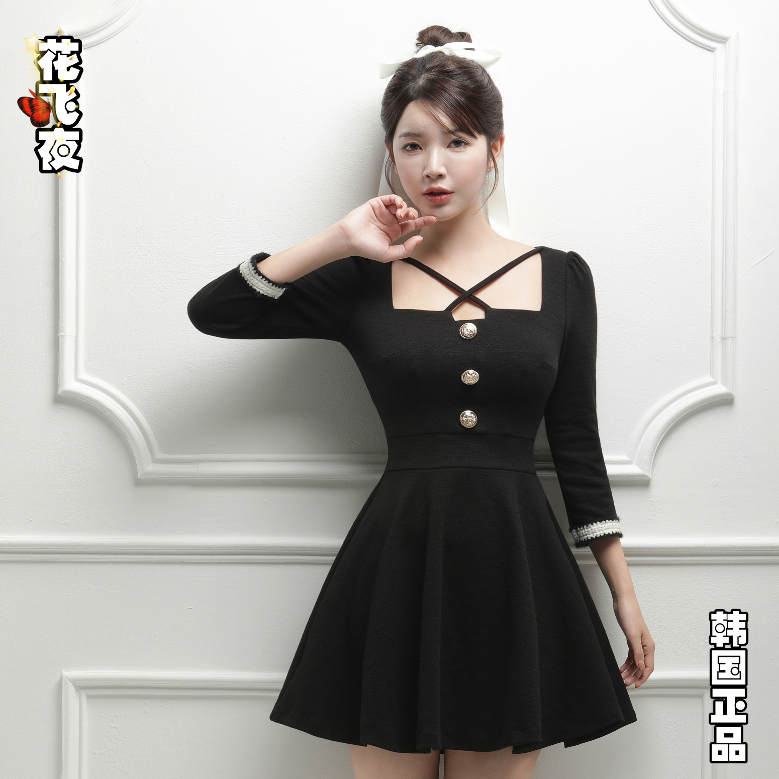 韩国代购2025年冬款小个子女生A字连衣裙少女风百搭通勤韩版洋装