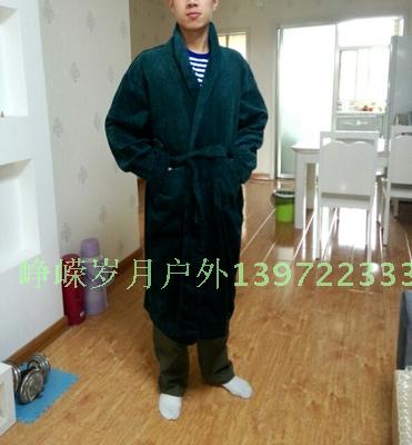 包邮品质优异老客户速拿宝蓝色灯芯绒睡衣保暖家居服活面内胆睡袍