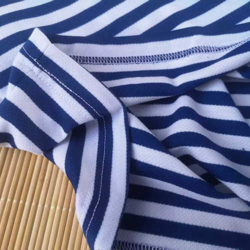 男女式蓝白条纹速干面料海魂短袖衫+短裤速干海魂衫 长袖圆领衫