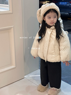 儿童韩版 奈下女童羽绒服90绒2025冬装 现货 洋气小翅膀加厚 正品