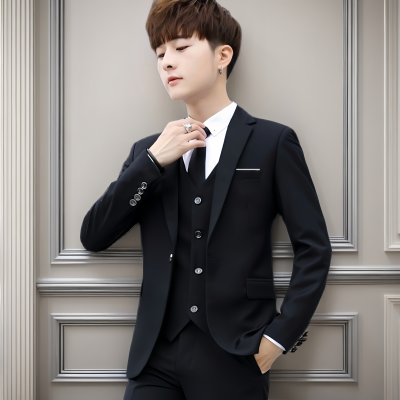 男士西服套装韩版修身大学生西服