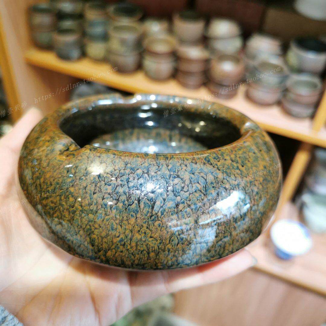 建盏茶具套装零配件办公功夫茶杯瓷胎油滴陶瓷烟灰缸六君子桶瑕疵