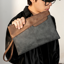 2025新款复古简约男士青年手拿包 韩版男包信封包IPAD包潮流小包