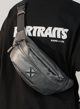 2026新款灰色胸包腰包 韩版男包潮流时尚单肩包斜挎包休闲背包潮
