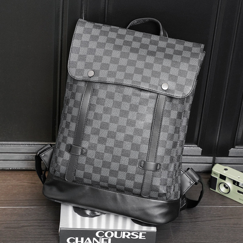 双肩包男潮牌休闲大容量格子背包韩版男士电脑包街头潮流时尚男包,箱包皮具/热销女包/男包,双肩背包,淘宝优惠券,粉丝福利购,淘宝优惠卷