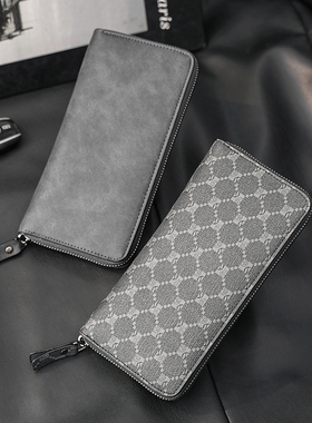 2025新款时尚长款钱包手机包多卡位钱夹零钱包花纹格子钱包大容量