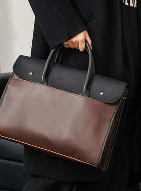 新款复古手提包公文包 韩版男包休闲时尚单肩包斜挎包商务男包潮