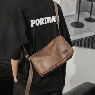 2025新款复古小单肩包邮差包 韩版男包休闲斜挎包潮流背包小挎包