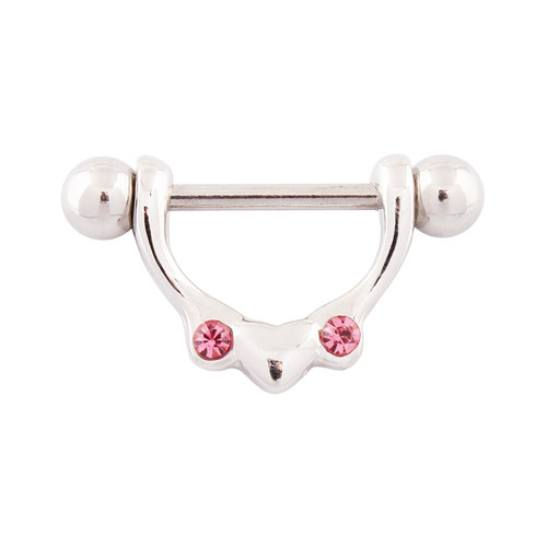 乳环穿刺桃心粉色钻防过敏医用不锈钢针桃心乳扣乳钉饰品一只价格