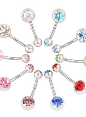 肚脐环扣钉 不过敏粗针 navel belly button ring body piercing