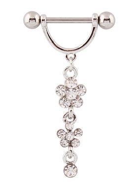 乳钉人体穿刺梅花乳环白色水钻不过敏 body jewelry nipple ring