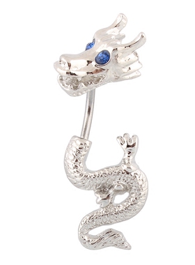 肚脐钉龙弧杆防过敏医用钛钢粗针个性前卫性感中性脐环扣人体穿刺