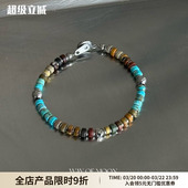 WAY MOON原创手工串珠红蓝松石手链女小众日常复古精致手串女