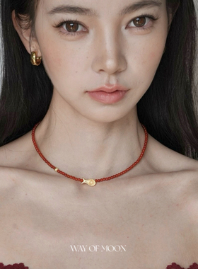 WAYOFMOON天然玛瑙石漩涡项链