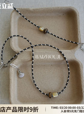 WAYOFMOON小众黑色尖晶石项链