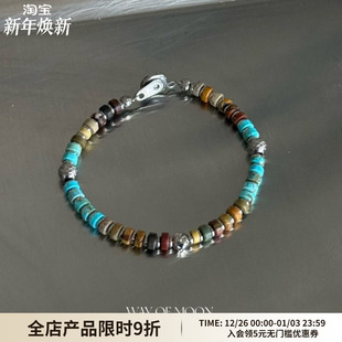 WAY MOON原创手工串珠红蓝松石手链女小众高级感复古精致手串