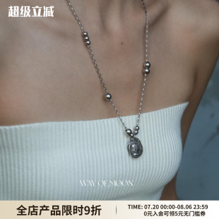 毛衣項(xiàng)鏈高檔時(shí)尚 WAY MOON原創(chuàng)復(fù)古莫比烏斯環(huán)圓形長款 鎖骨鏈