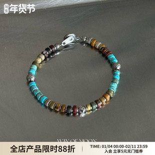 WAY OF MOON原创手工串珠红蓝松石手链女小众高级感复古精致手串