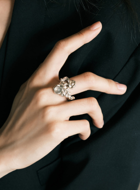 森制SHINSEI巴洛克拉长纯银戒指