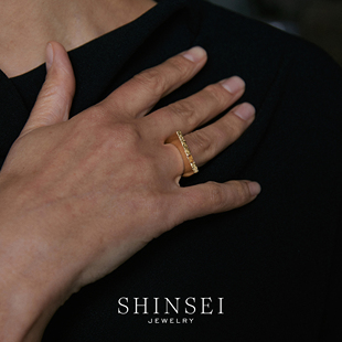 【森制SHINSEI官方】彩石片状戒指橙黄水晶