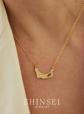 彩石双股项链茶色水晶