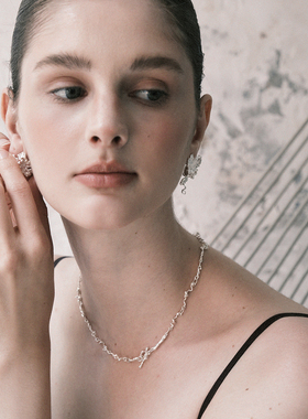 【森制SHINSEI官方】手工藤蔓扭纹OT扣项链 原创纯银