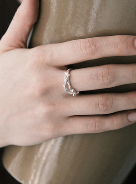 【森制SHINSEI官方】手工藤蔓扭纹双层戒指 纯银